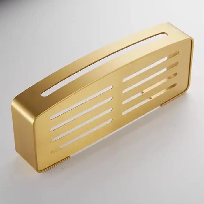 Étagère de salle de bain étagère d'angle support de rangement de bain mural en aluminium brossé or carré étagère de douche de bain porte-shampooing de bain
