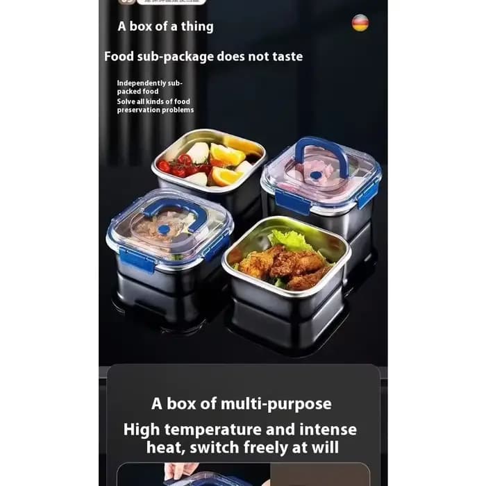 Boîte épaisse de conservation des aliments en acier inoxydable avec joint anti-fuite