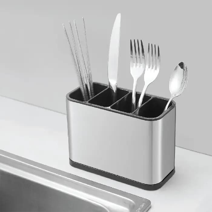Support de rangement de couverts de cuisine en acier inoxydable