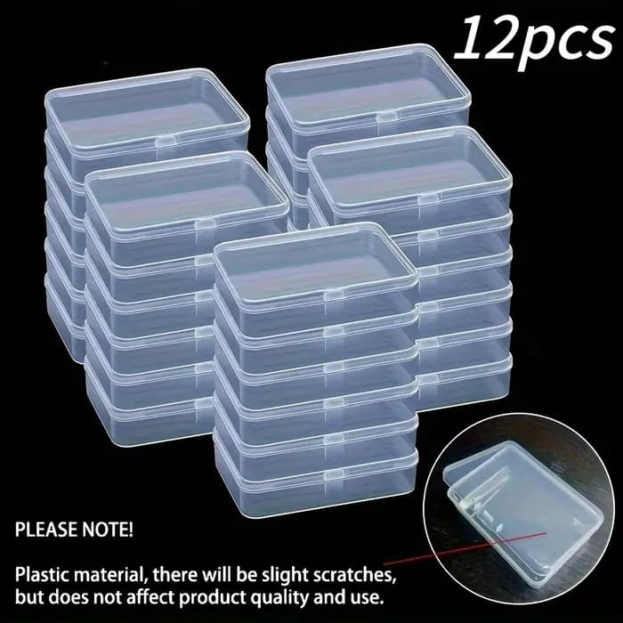Ensemble de 12 boîtes de rangement transparentes en plastique PP