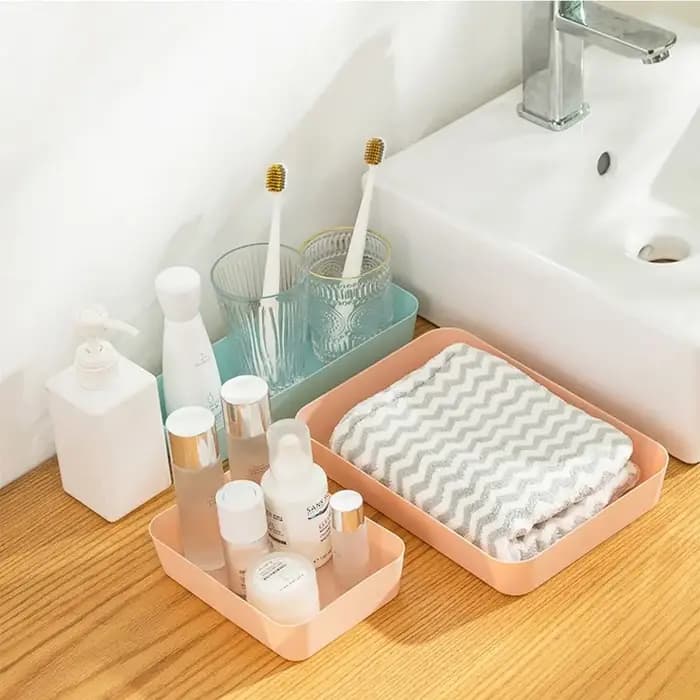 Boîte de rangement de bureau en plastique grande capacité