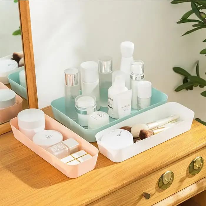 Boîte de rangement de bureau en plastique grande capacité