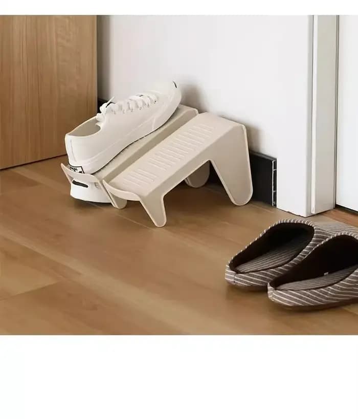 Étagère à chaussures empilable à 2 niveaux en plastique