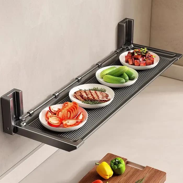Étagère de cuisine suspendue pliable pour rangement de vaisselle