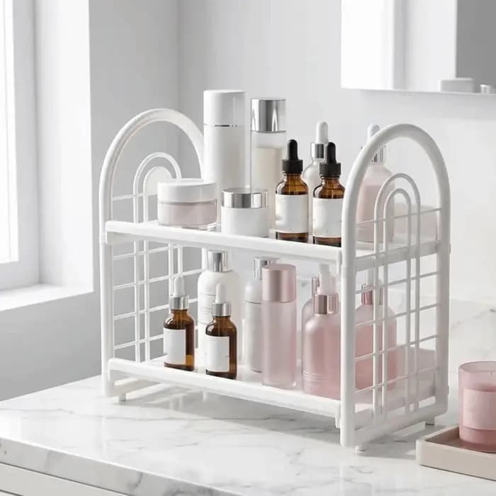 Étagère de rangement double couche en plastique grande capacité