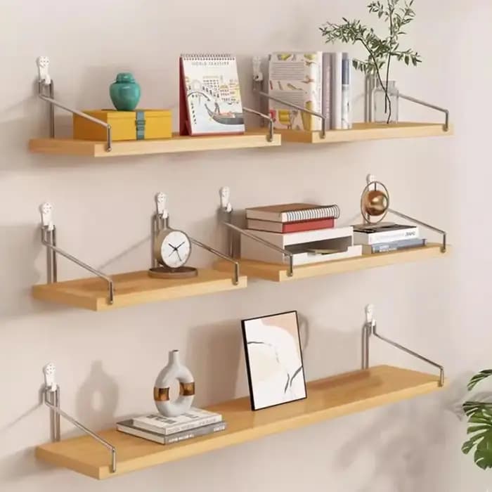 Décor esthétique matériau en bois étagère murale