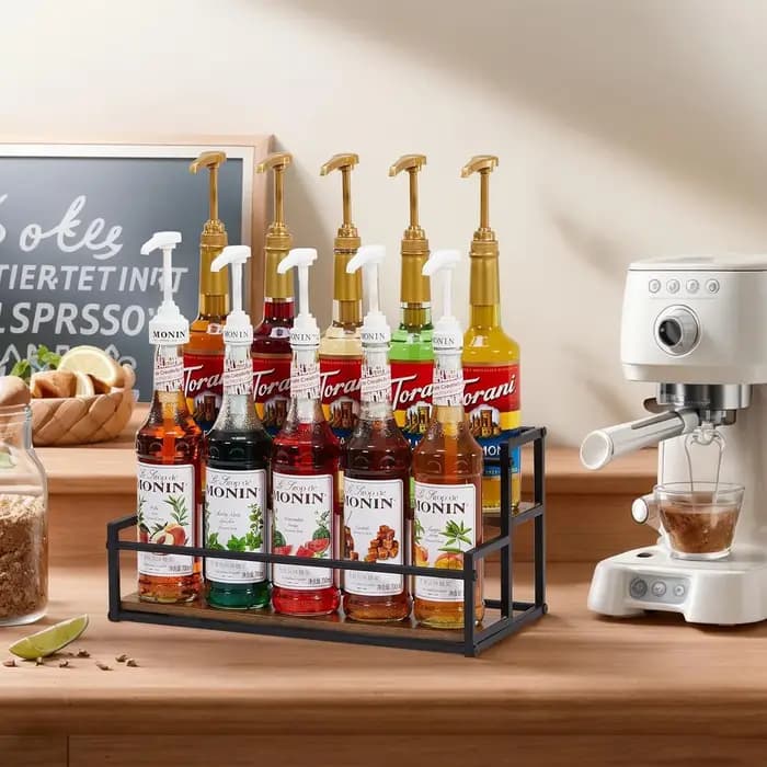 Support de 10 bouteilles de sirop à 2 niveaux pour Bar à café
