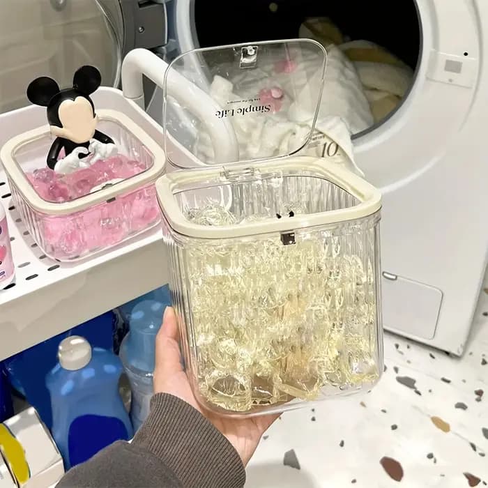 Pot de rangement multifonctionnel de dosette de linge de type presse de grande capacité