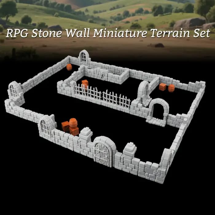 Ensemble de miniatures de terrain en pierre pour donjons RPG, accessoires modulaires de jeu de rôle