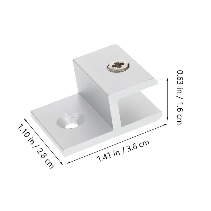 Support d'étagère en verre rectangulaire en aluminium