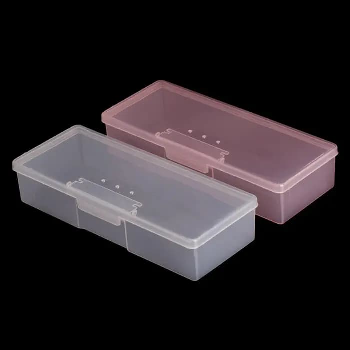 Boîte de rangement rectangulaire en plastique Transparent pour Nail Art