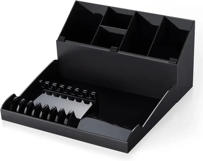 Étagères outil de rangement de coiffure, support de peigne à ciseaux, organisateur de coupe de barbi
