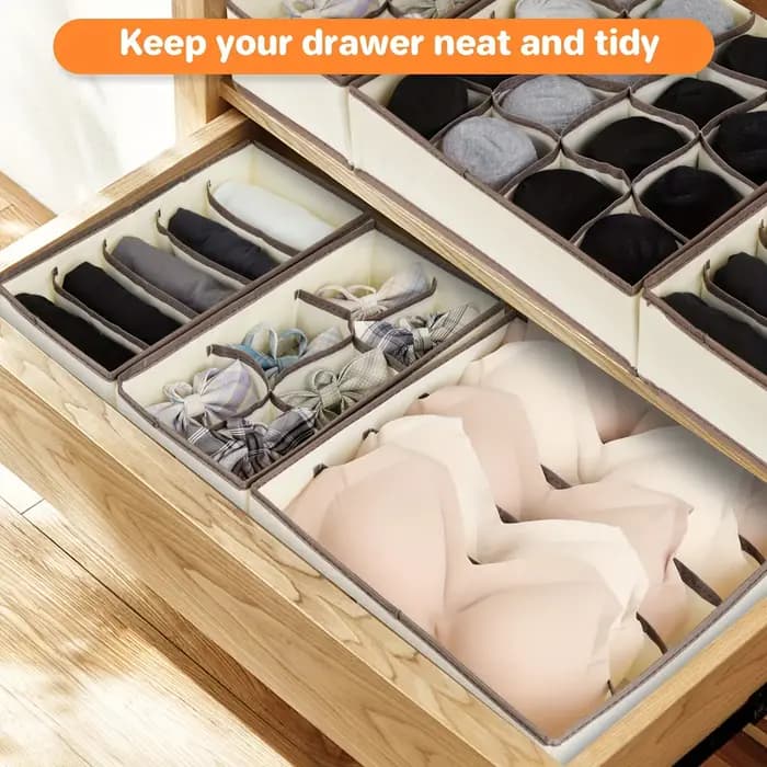 Boîte de rangement en tissu avec 24 compartiments