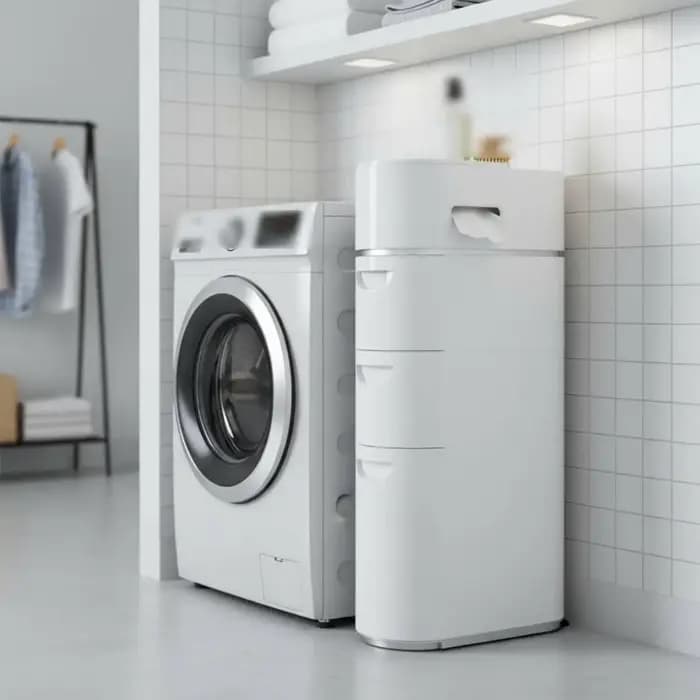 Armoire de rangement haute avec portes, étagère de rangement polyvalente pour salle de bain, armoire de rangement pour buanderie, couloir, chambre à coucher