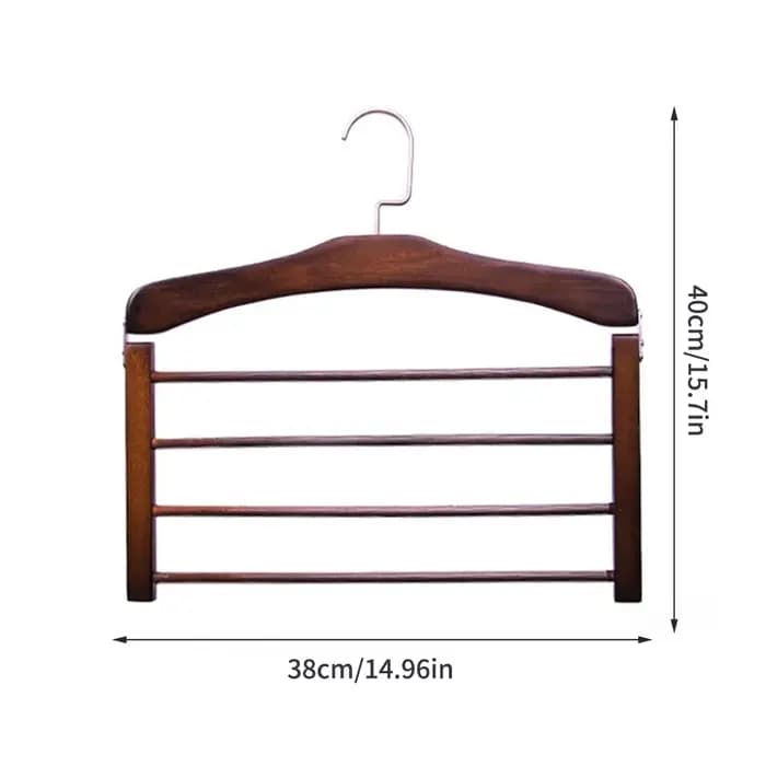 Porte-pantalons multifonctionnel en bois massif, cintre pour pantalons multicouche, artefact de rang