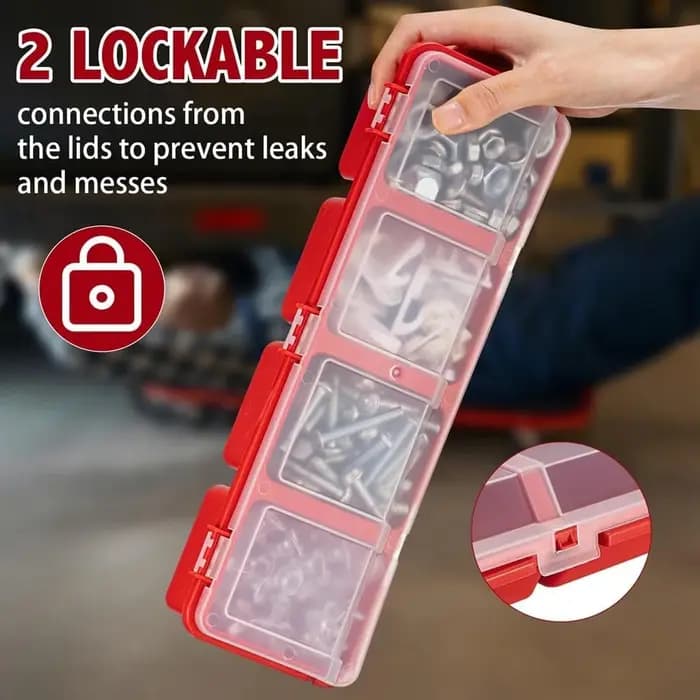 Boîtes de rangement en plastique à compartiments