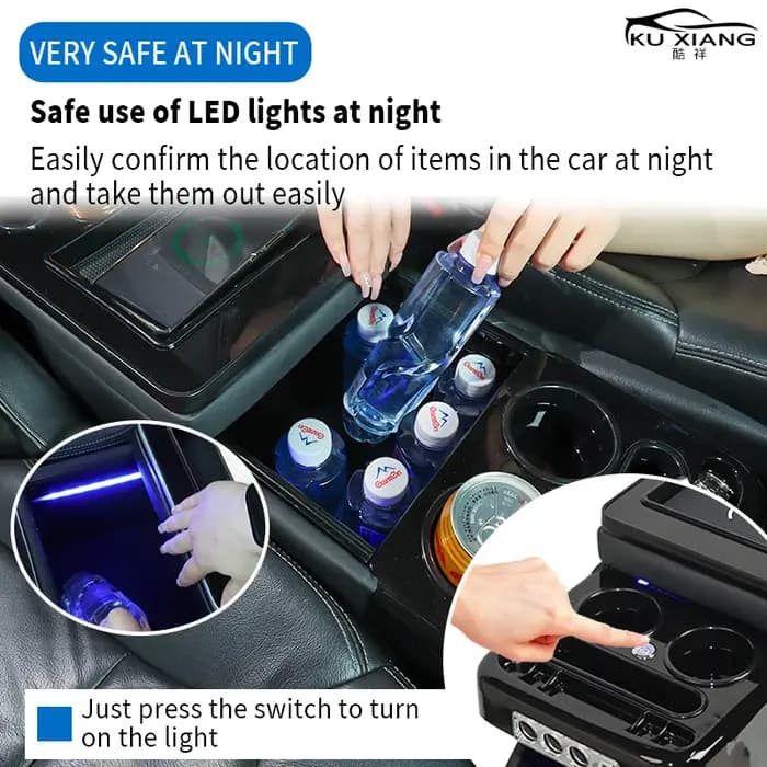 Boîte d'accoudoir universelle pour voiture de 24 cm de large