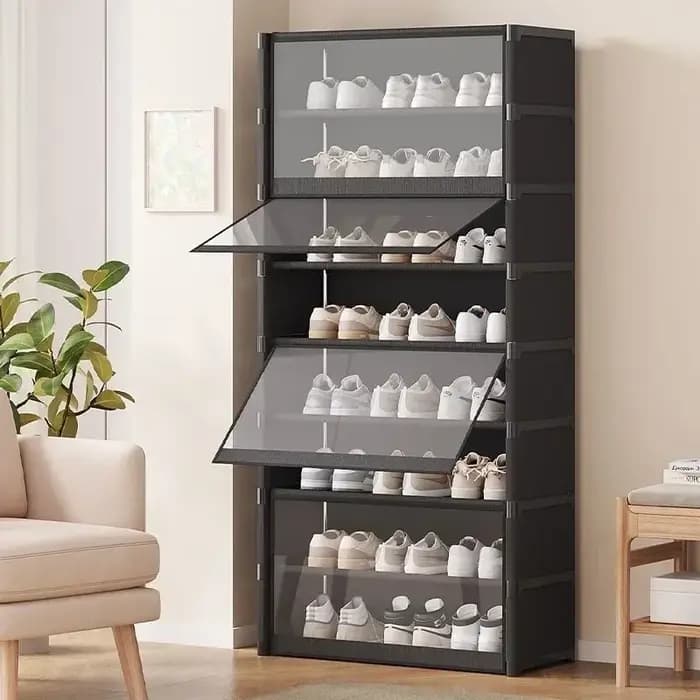 Meuble à chaussures transparent multicouche anti-poussière