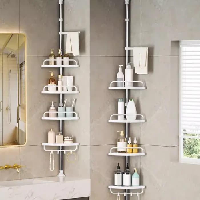 Support de rangement d'angle de salle de bain en acier inoxydable