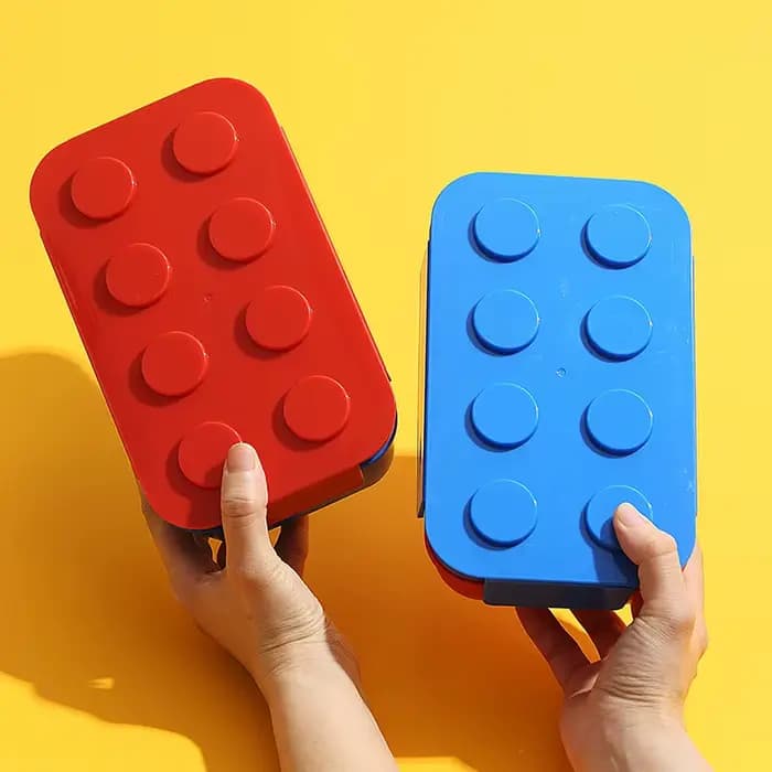 JUSTINLAU Boîte à lunch créative hermétique en forme de blocs de construction colorés