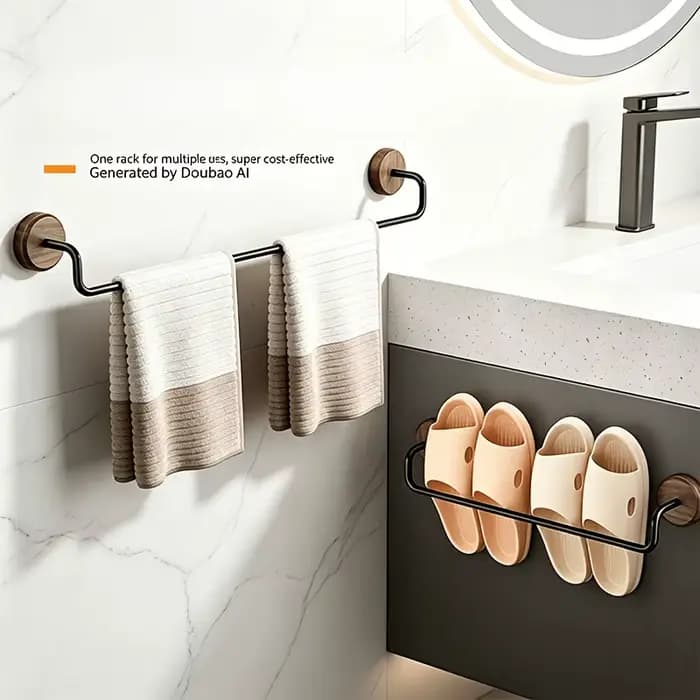 Étagère murale multifonctionnelle pour serviettes