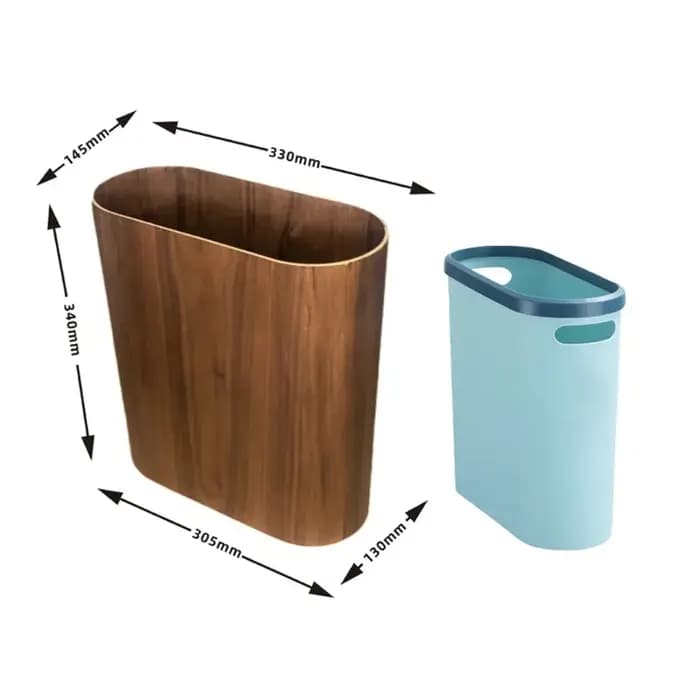 Poubelle en bois étroite