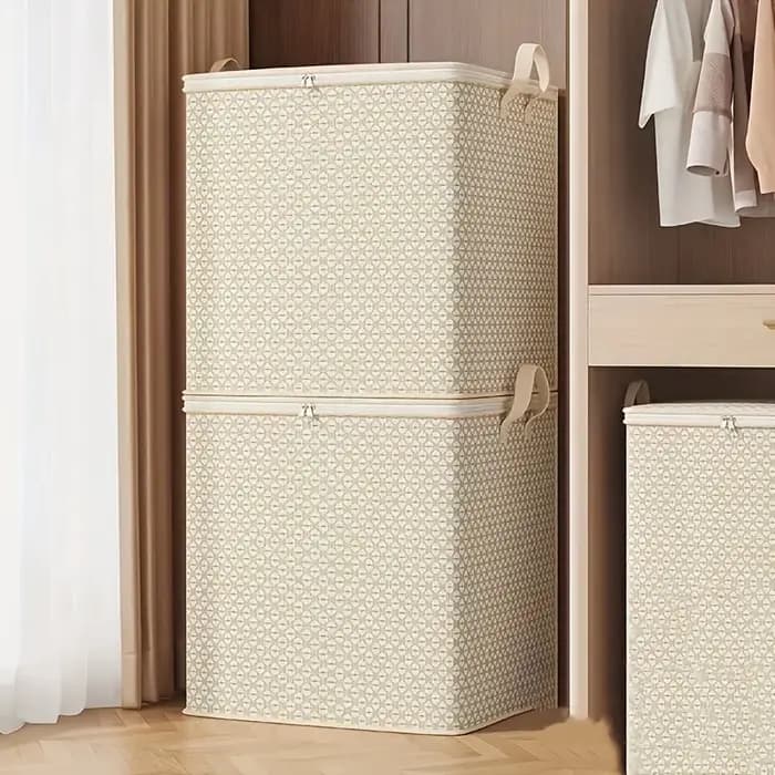 Boîte de rangement en tissu extra-large de 220 litres, conçue pour les couettes, les vêtements et les sous-vêtements - pratique, légère
