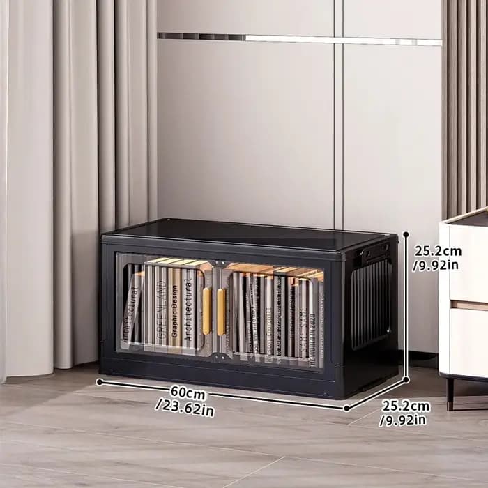 Armoire de rangement pliable transparente à Double porte, grand organisateur Mobile peu encombrant,