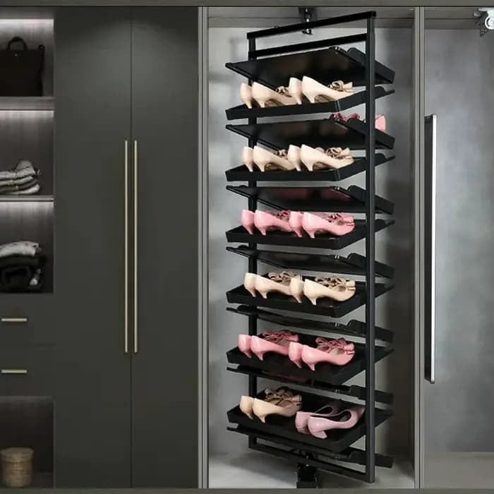 Économie de place 360 ° Étagère à chaussures rotative