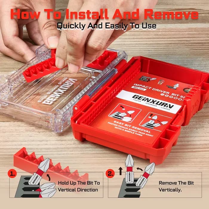 Geinxurn 1 boîte de rangement en plastique rouge avec 3 bandes de séparation longues et 3 courtes – Compartiments réglables