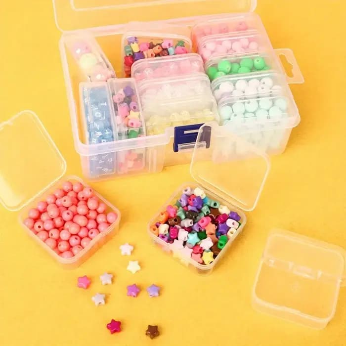La boîte d'emballage indépendante transparente est des organisateurs de petites perles, des étuis de rangement en plastique, Mini stockage de perles transparentes