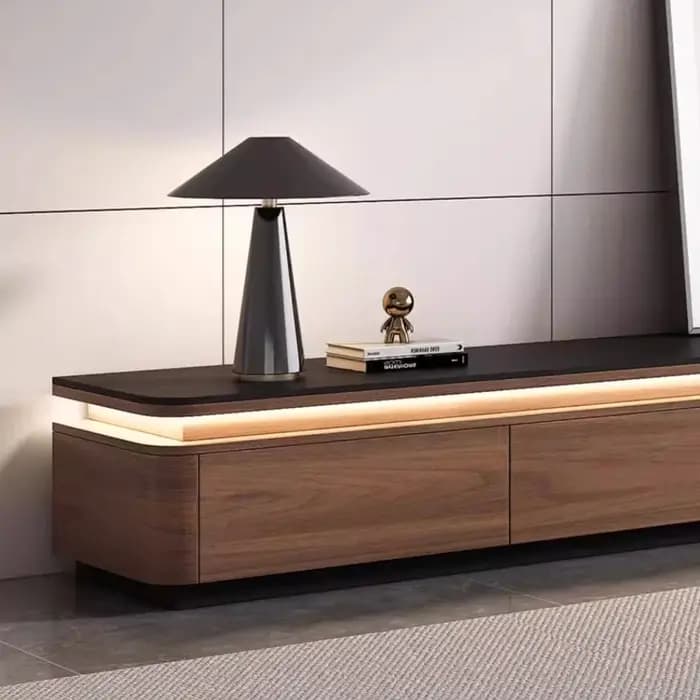 Meuble TV en bois sur pied