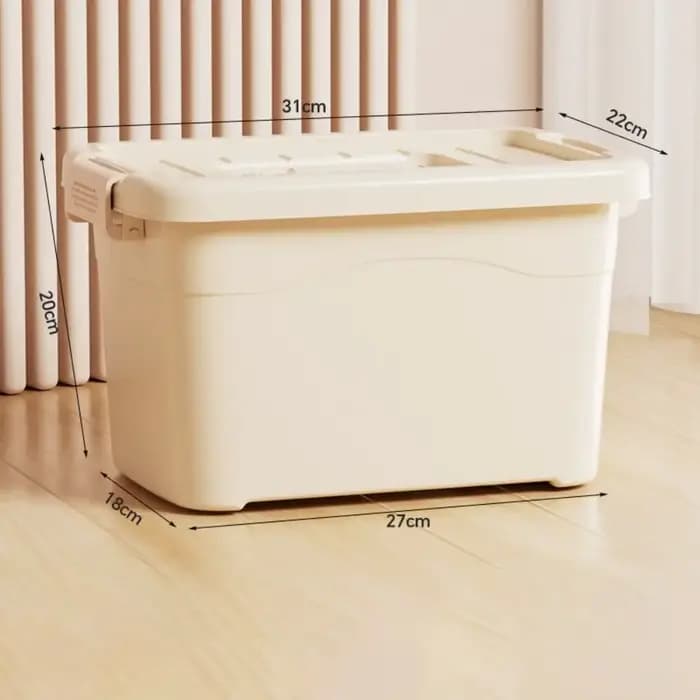 Boîte de Rangement Domestique de Grande Capacité, Étanche à la Poussière, Armoire Multifonction avec Poignée