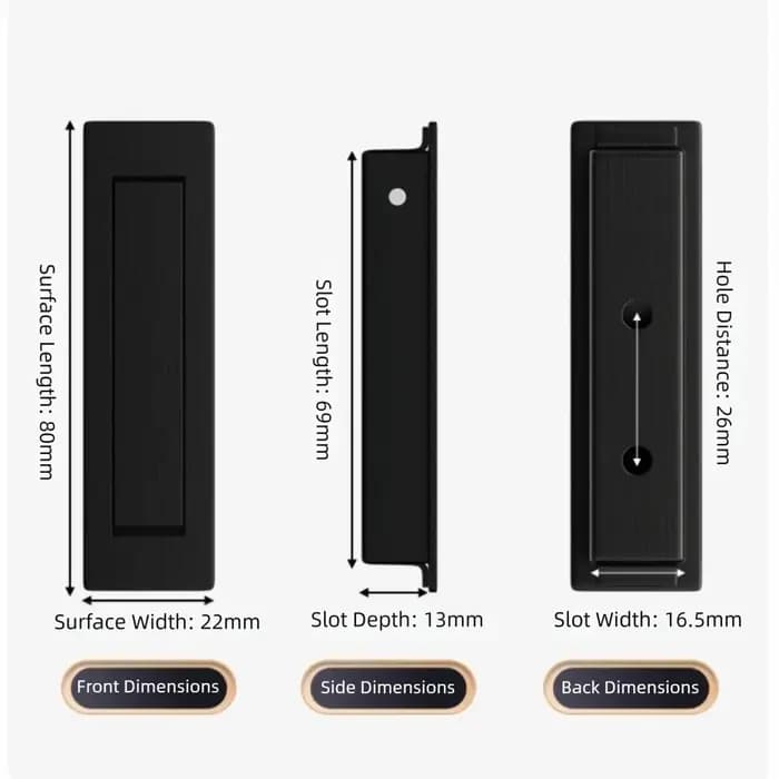 Poignée de porte de meuble en acier inoxydable