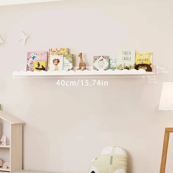 Étagère flottante en bois ondulé blanc, étagère murale de rangement pour chambre à coucher, organisa