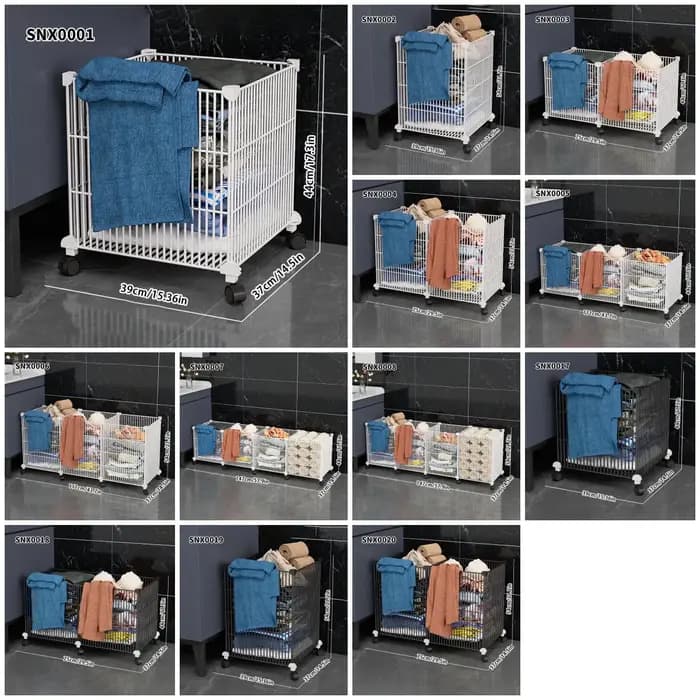 Panier de rangement pour vêtements avec roulettes