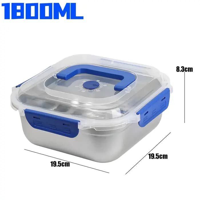 Boîte de conservation de la fraîcheur de grande capacité en acier inoxydable avec poignée, boîtes de