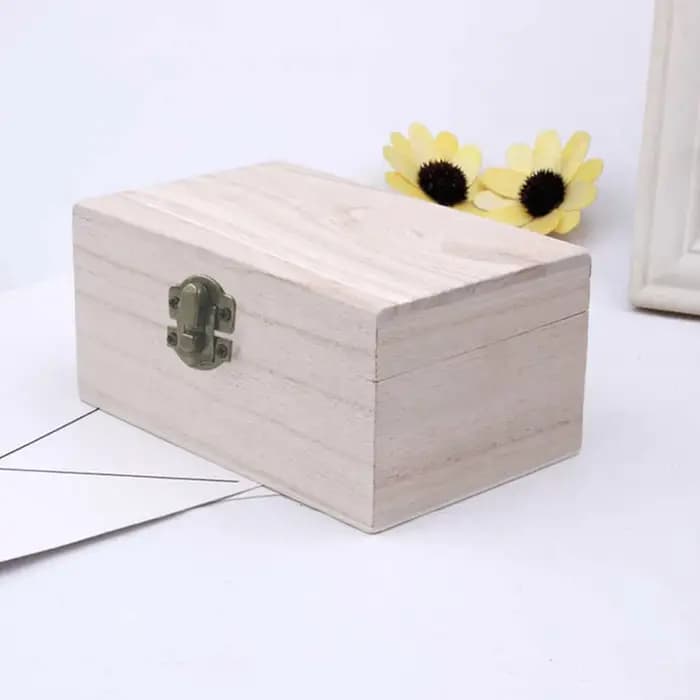Boîtes de rangement carrées en bois de pin écossais naturel