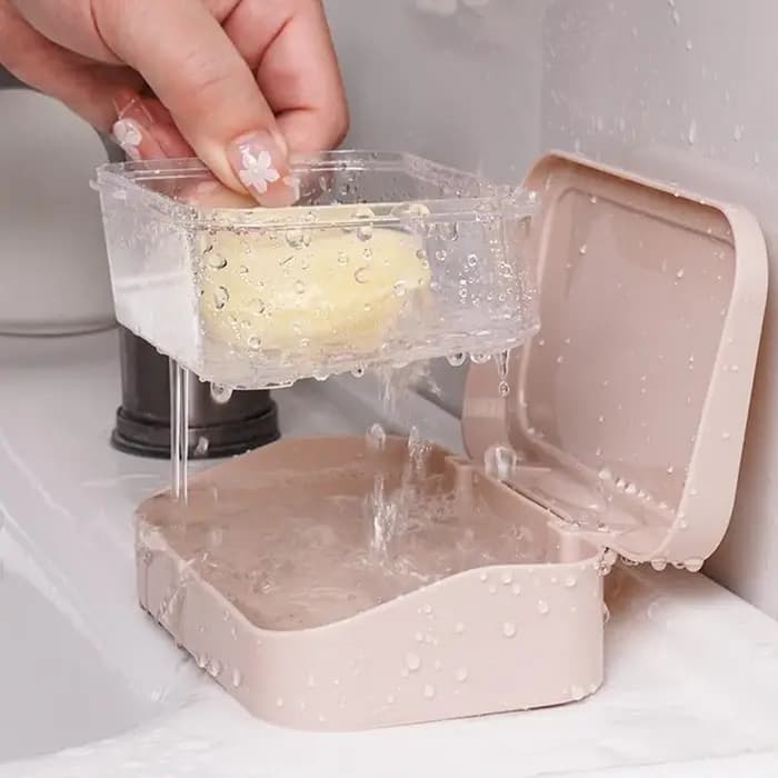 Porte-savon de salle de bain avec couvercle
