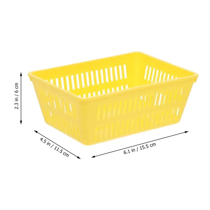 Mir de rangement en plastique jaune, petits paniers d'organisation