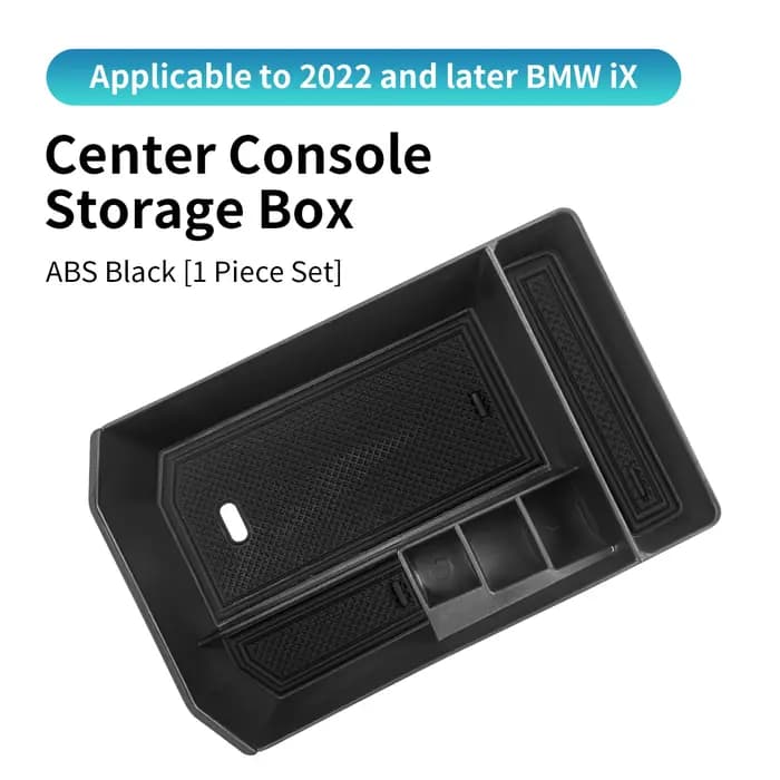 Boîte de rangement durable en ABS pour console centrale BMW iX 2022, design multi-compartiments étan
