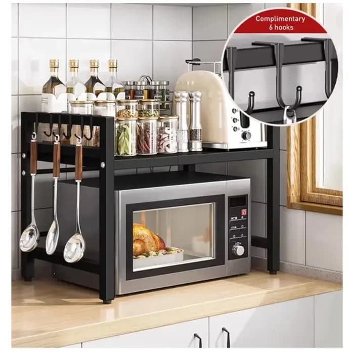 Organisateur d'étagère pour micro-ondes extensible 42-64cm