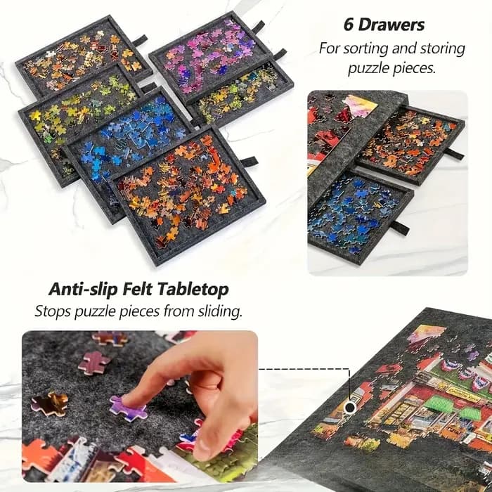 1 ensemble de table de rangement de puzzle gain de place