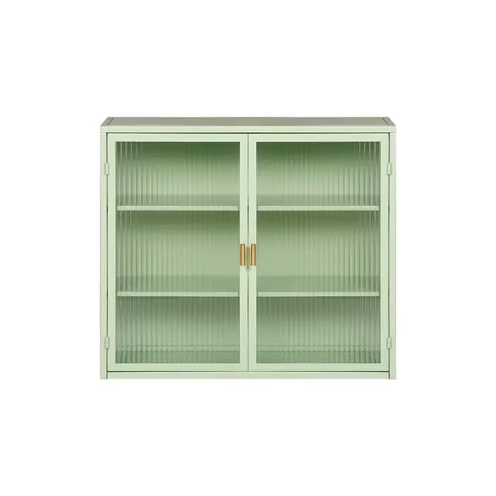 Armoire Murale Moderne à Deux Portes en Verre de 27.56 Pouces, avec Rangement à Trois Niveaux, pour