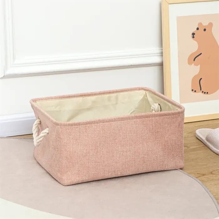 Panier de rangement pliant en lin