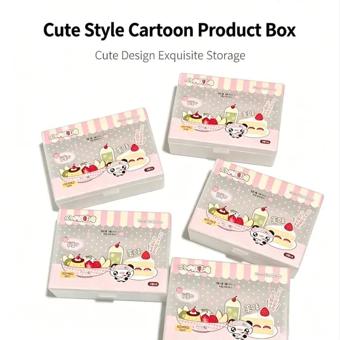 Boîte de rangement de cartes japonaise à pois givrés