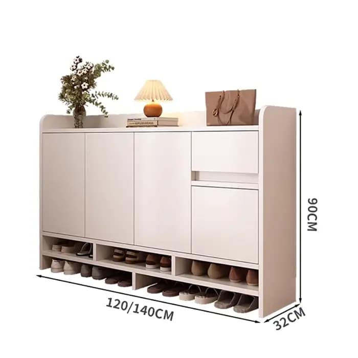 Étagère à chaussures en bois blanc tiroir De maison gain De place