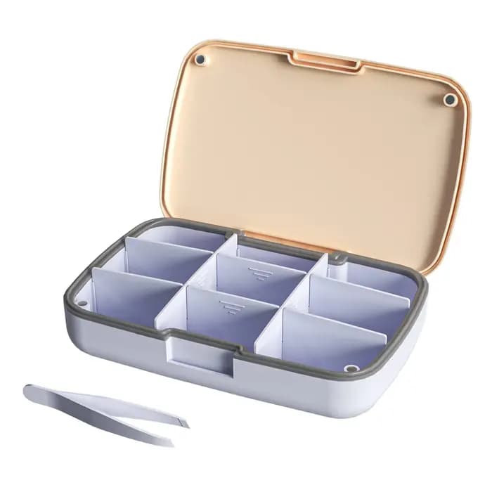 Boîte de rangement magnétique à couvercle avec 9 compartiments