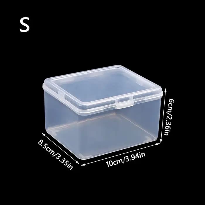 Boîte de rangement rectangulaire avec couvercle, étui de rangement polyvalent en plastique transpare
