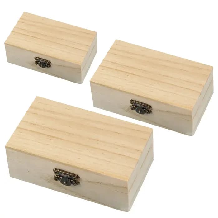 Boîte de rangement rectangulaire en bois pour documents en bois